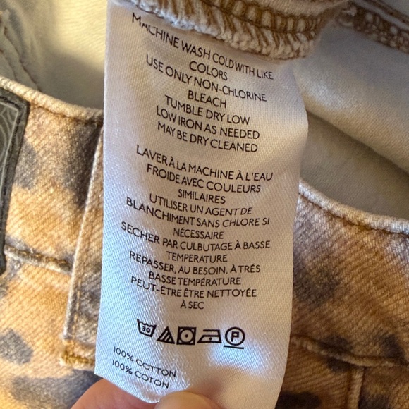 NWOT WE THE FREE Free People Good Luck Mid Ruse Barrel Jeans leopard animal 31 - Picture 9 of 10